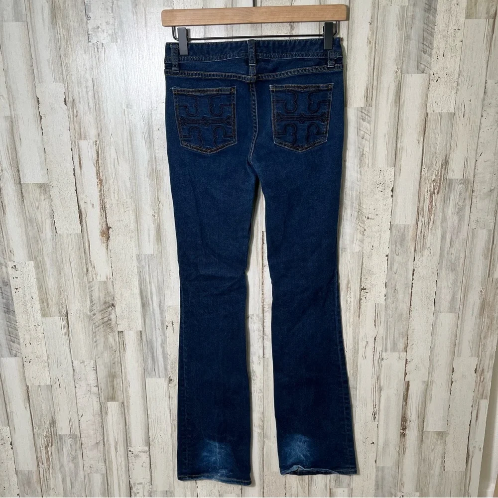 Tory Burch Bootcut Dark Wash Denim‎ Mid Rise Jeans Womens Size 24